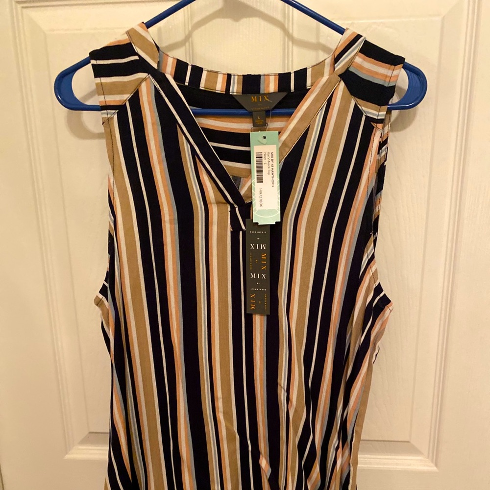 Striped sleeveless blouse